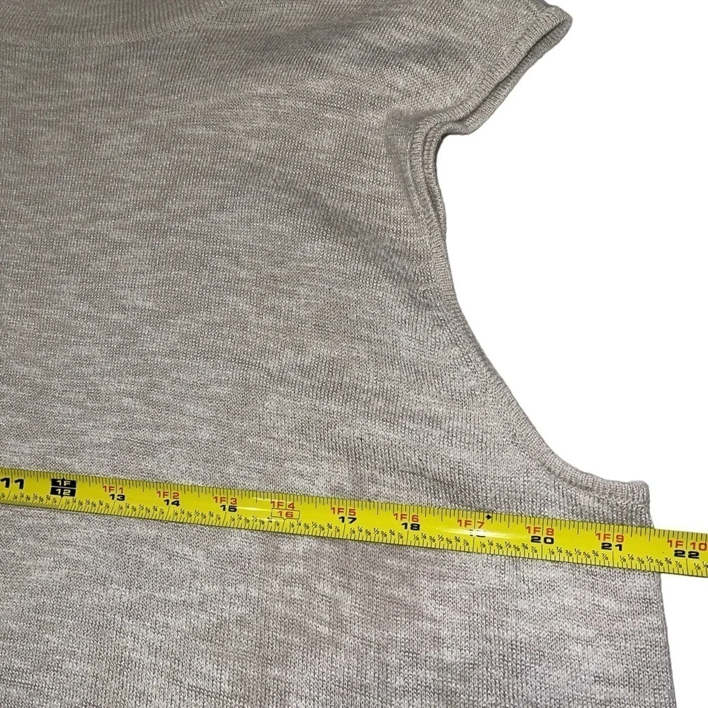 Nic + Zoe Women's Mock Neck Top Size L/XL Tan Sleeveless Knit Casual Rayon Linen - Picture 4 of 6